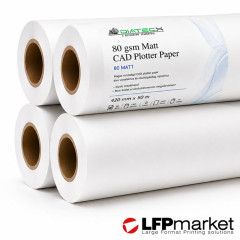 80 g/m² A3/420mm x 50m Plotter papír (8 tekercs/dob)