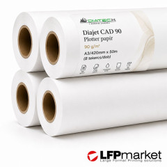 90 g/m² A3/420mm x 50m Plotter papír (8 tekercs/dob)