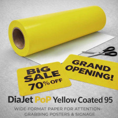 95 g/m² 24"/610mm x 45m Diajet PoP Yellow Coated 95